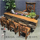 老船木茶桌新中式实木家具船木功夫茶台阳台小茶几休闲茶桌椅组合