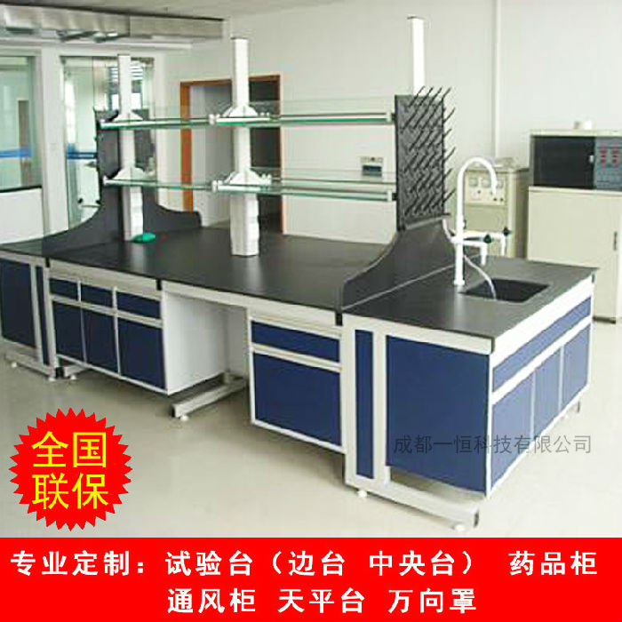 温江地区实验室通风柜 实验全钢实验台 中央台 钢木实验边台试剂