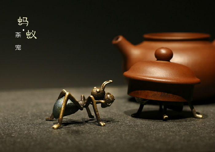 热销新款蚂蚁盖置纯铜盖托铁壶茶宠 壶盖架创意茶具配件新款批发