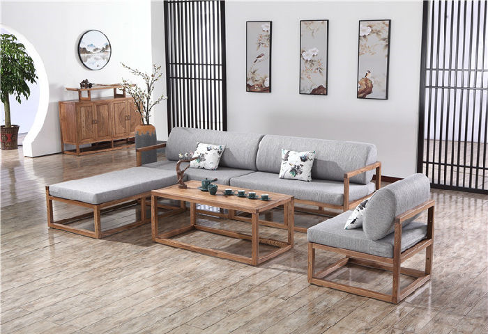 贵州木言木语实木沙发中式沙发客厅转角沙发黄菠萝木新中式家具